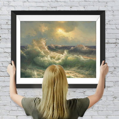 Die wogenden weissen Wellen Diamond Painting