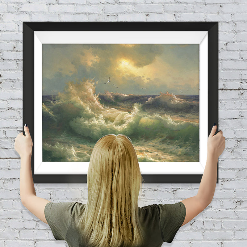 Die wogenden weissen Wellen Diamond Painting