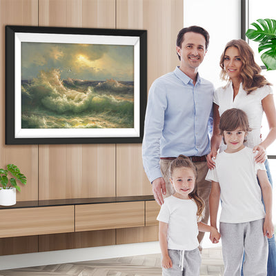 Die wogenden weissen Wellen Diamond Painting