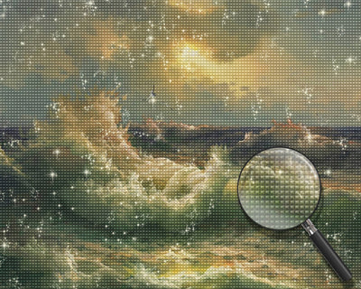 Die wogenden weissen Wellen Diamond Painting
