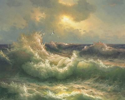 Die wogenden weissen Wellen Diamond Painting