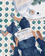 Die Zeitung lesende Frau Diamond Painting