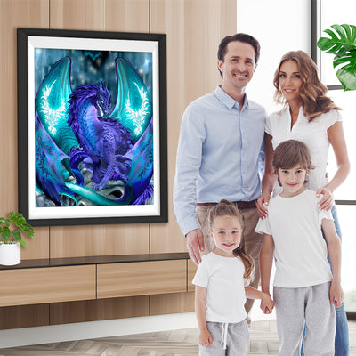 Drache mit blauer Flamme Diamond Painting