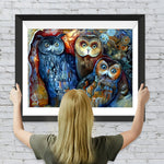 Drei abstrakte Eulen Diamond Painting