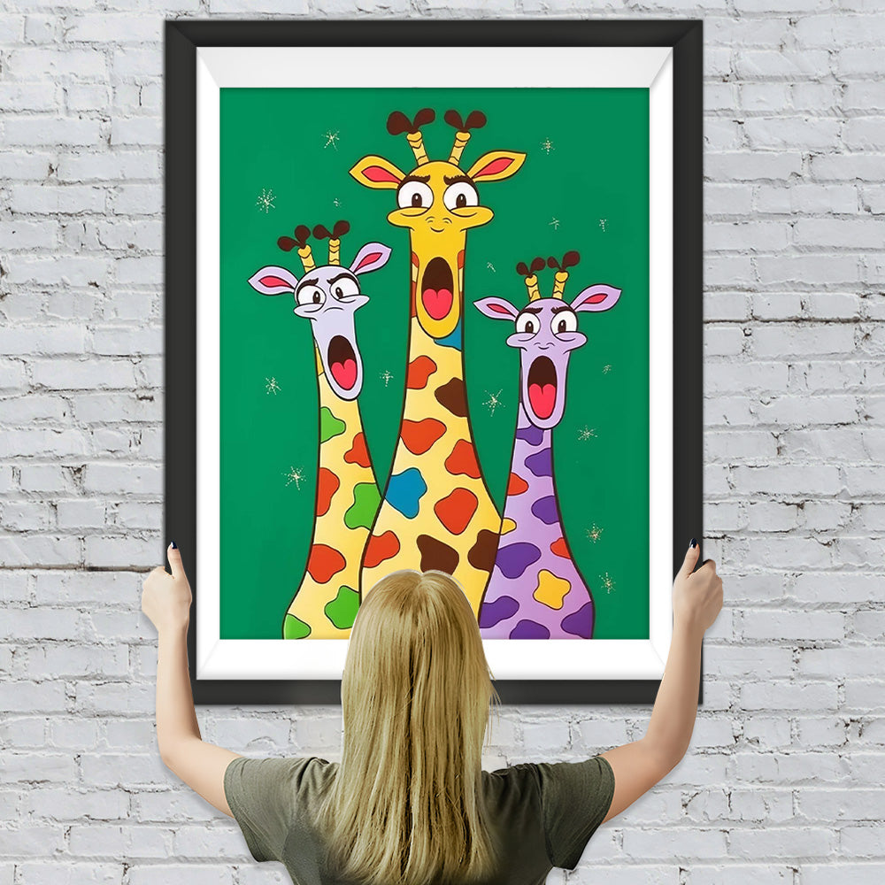 Drei Cartoon-Giraffen Diamond Painting