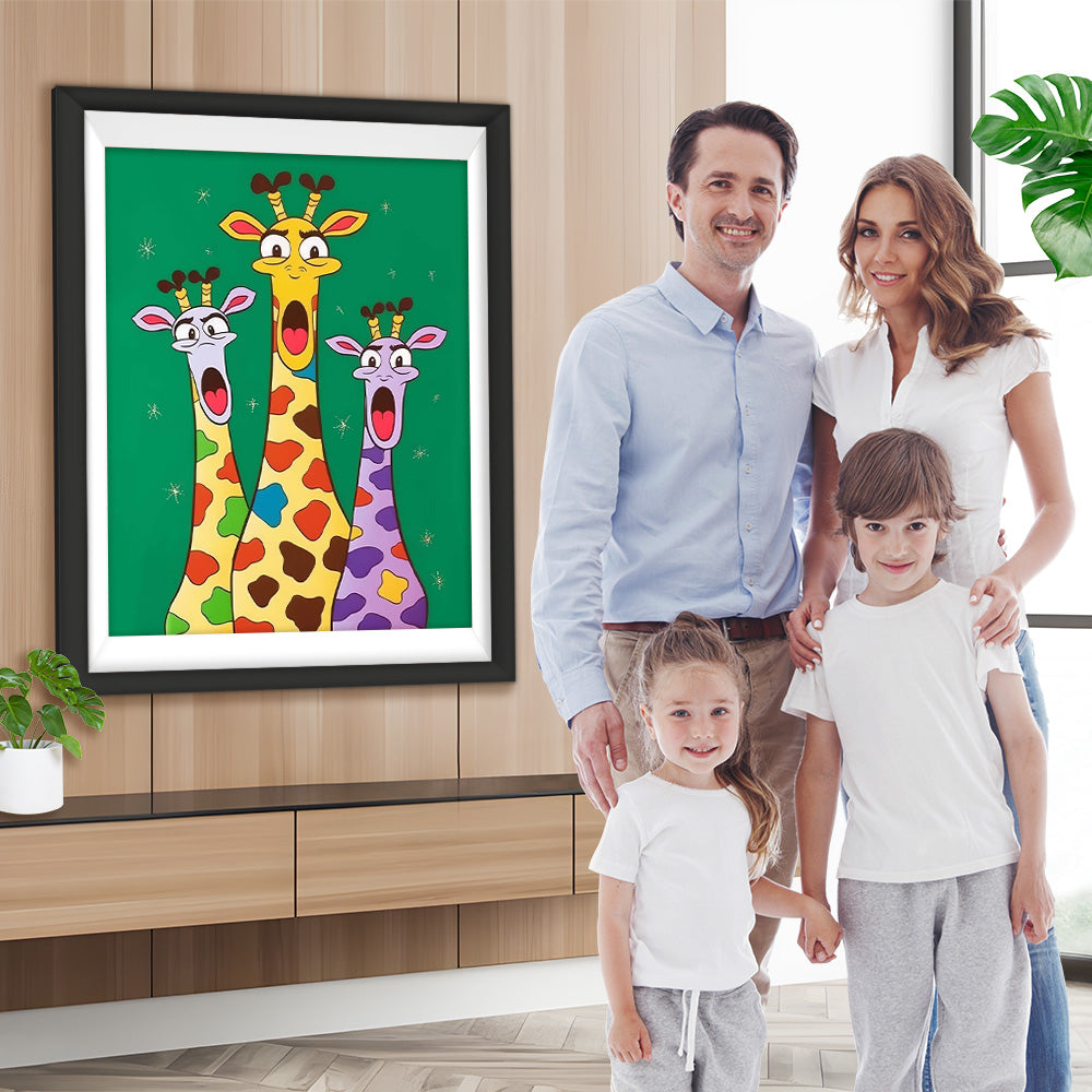 Drei Cartoon-Giraffen Diamond Painting