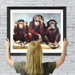Drei gestörte Affen Diamond Painting