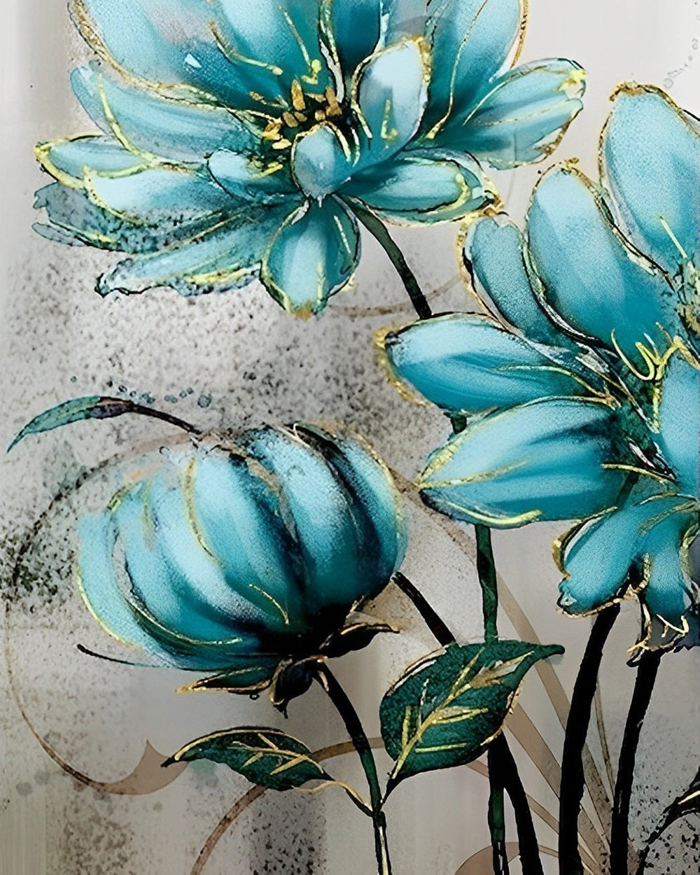 Drei grüne Chrysanthemen Diamond Painting