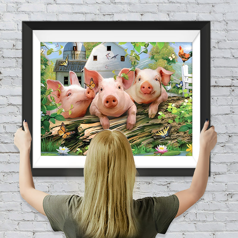 Drei kleine Schweine Diamond Painting