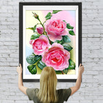 Drei rosa Rosen Diamond Painting