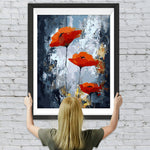 Drei rote Mohnblumen Diamond Painting