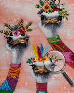 Drei verkleidete Strauße Diamond Painting