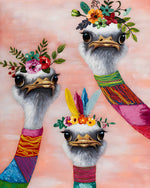 Drei verkleidete Strauße Diamond Painting