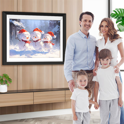 Drei Weihnachtliche Schneemänner Diamond Painting