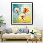 Drei weiße Pusteblumen Diamond Painting