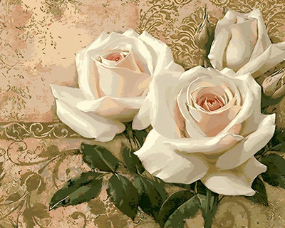 Drei weiße Rosen Diamond Painting