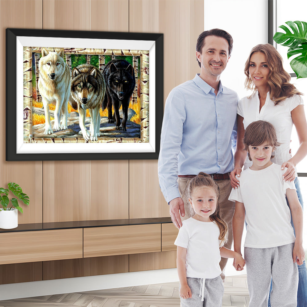 Drei Wölfe Diamond Painting