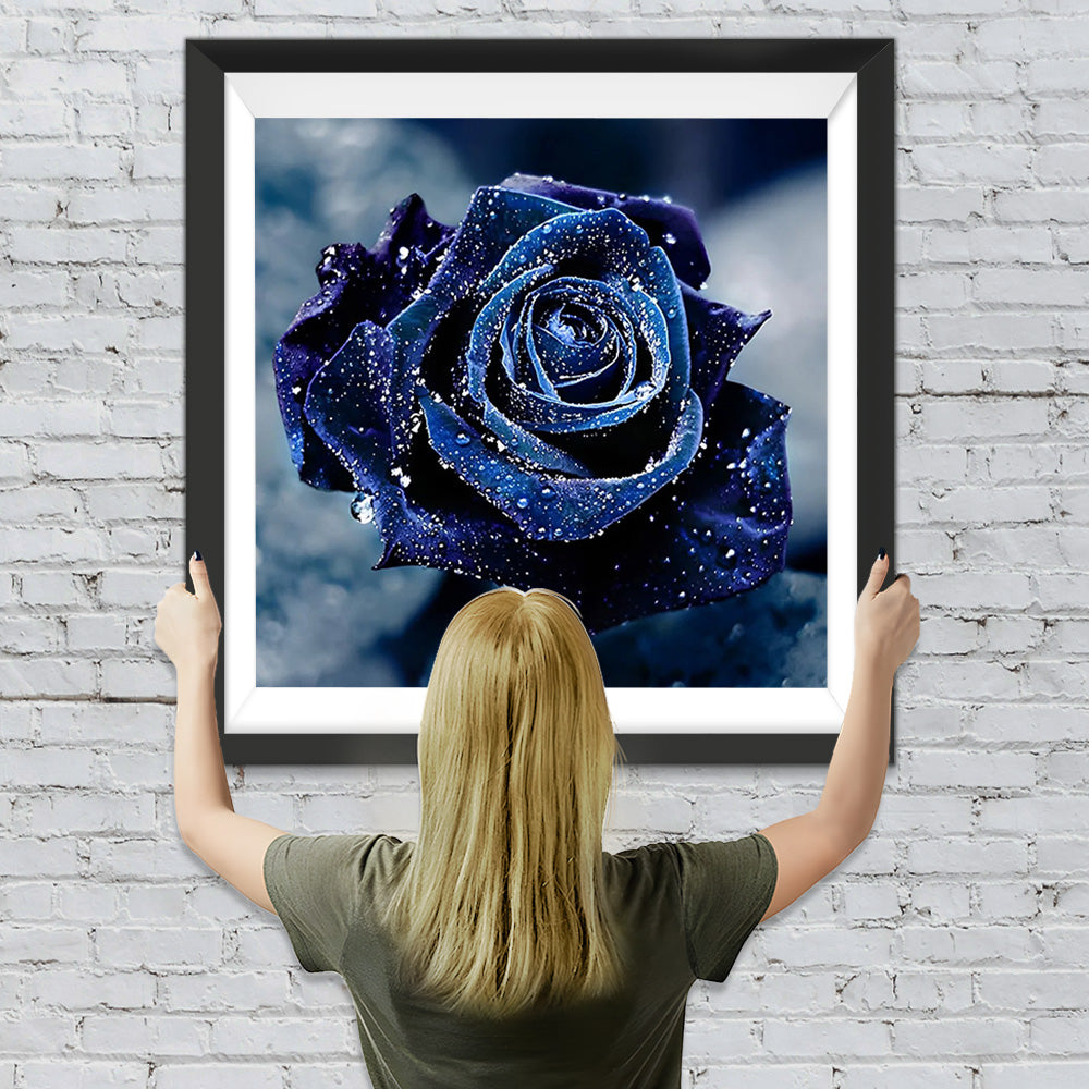 Dunkelblaue Rose Diamond Painting