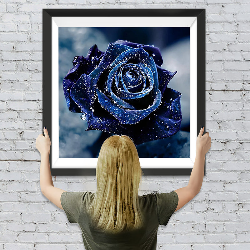 Dunkelblaue Rose Diamond Painting