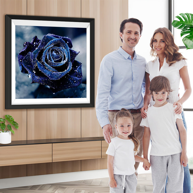 Dunkelblaue Rose Diamond Painting