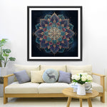 Dunkles Lotus-Mandala Diamond Painting