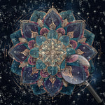 Dunkles Lotus-Mandala Diamond Painting