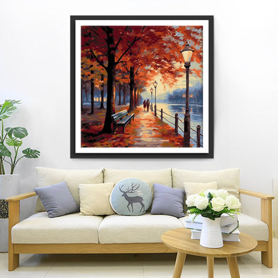 Ehepaar unter rotem Ahornbaum Diamond Painting