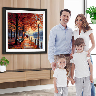 Ehepaar unter rotem Ahornbaum Diamond Painting