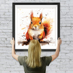 Eichhörnchen auf einem Ast sitzend Diamond Painting