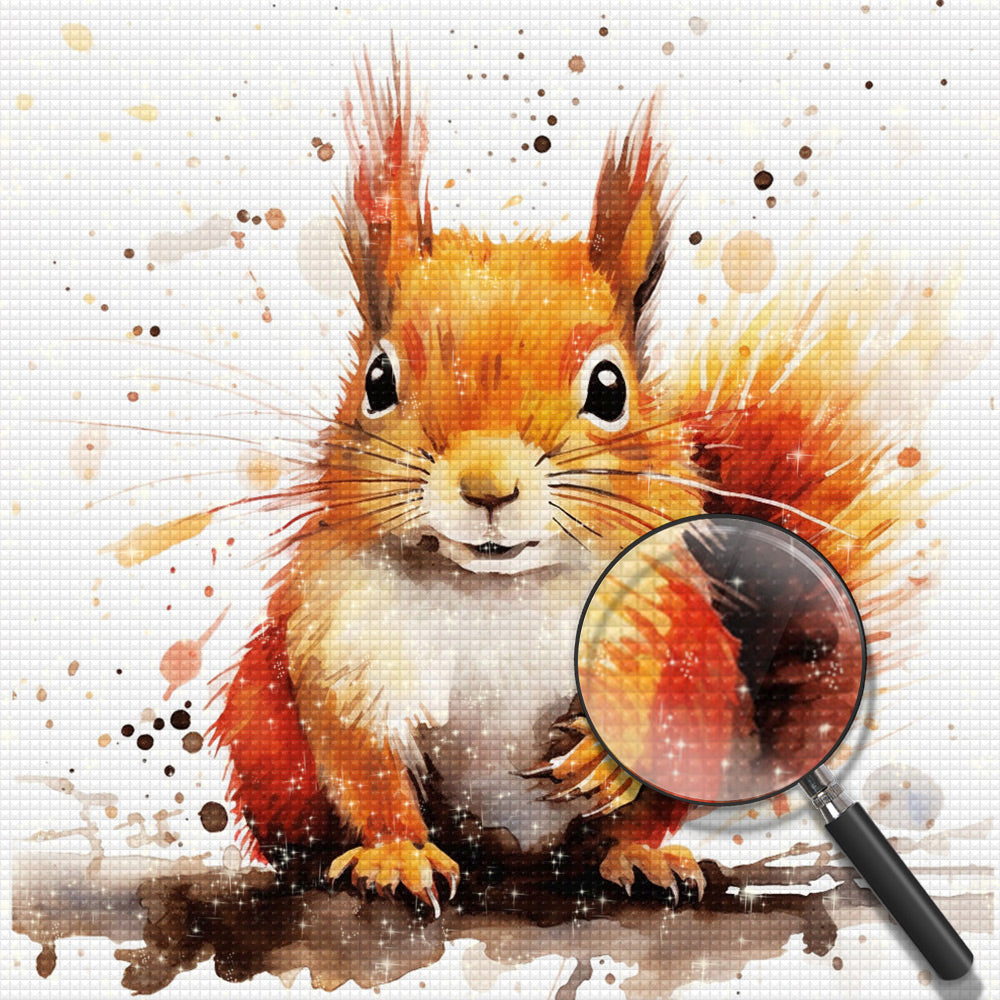 Eichhörnchen auf einem Ast sitzend Diamond Painting