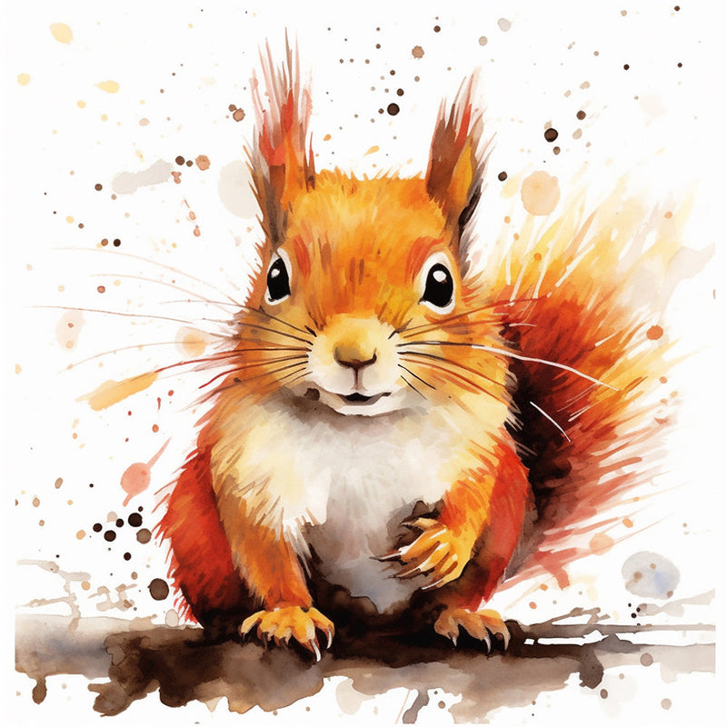 Eichhörnchen auf einem Ast sitzend Diamond Painting