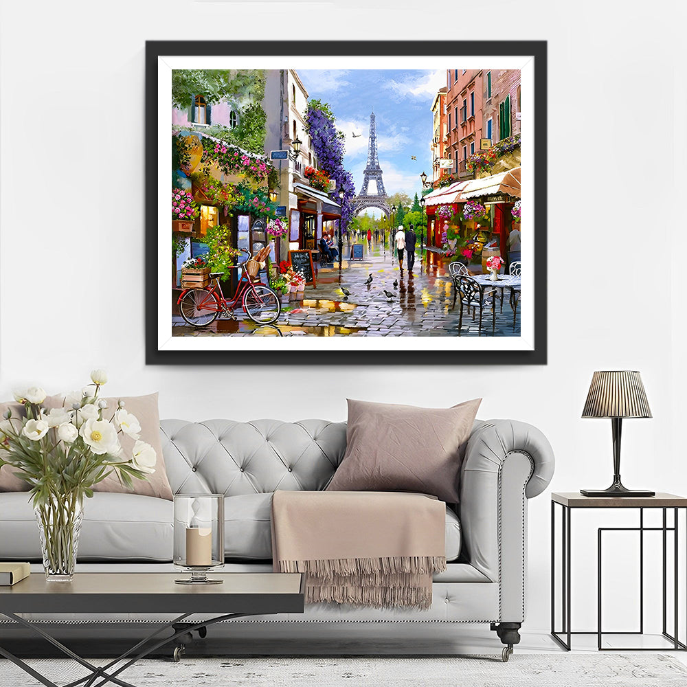 Eiffel auf der Paris Straße Diamond Painting