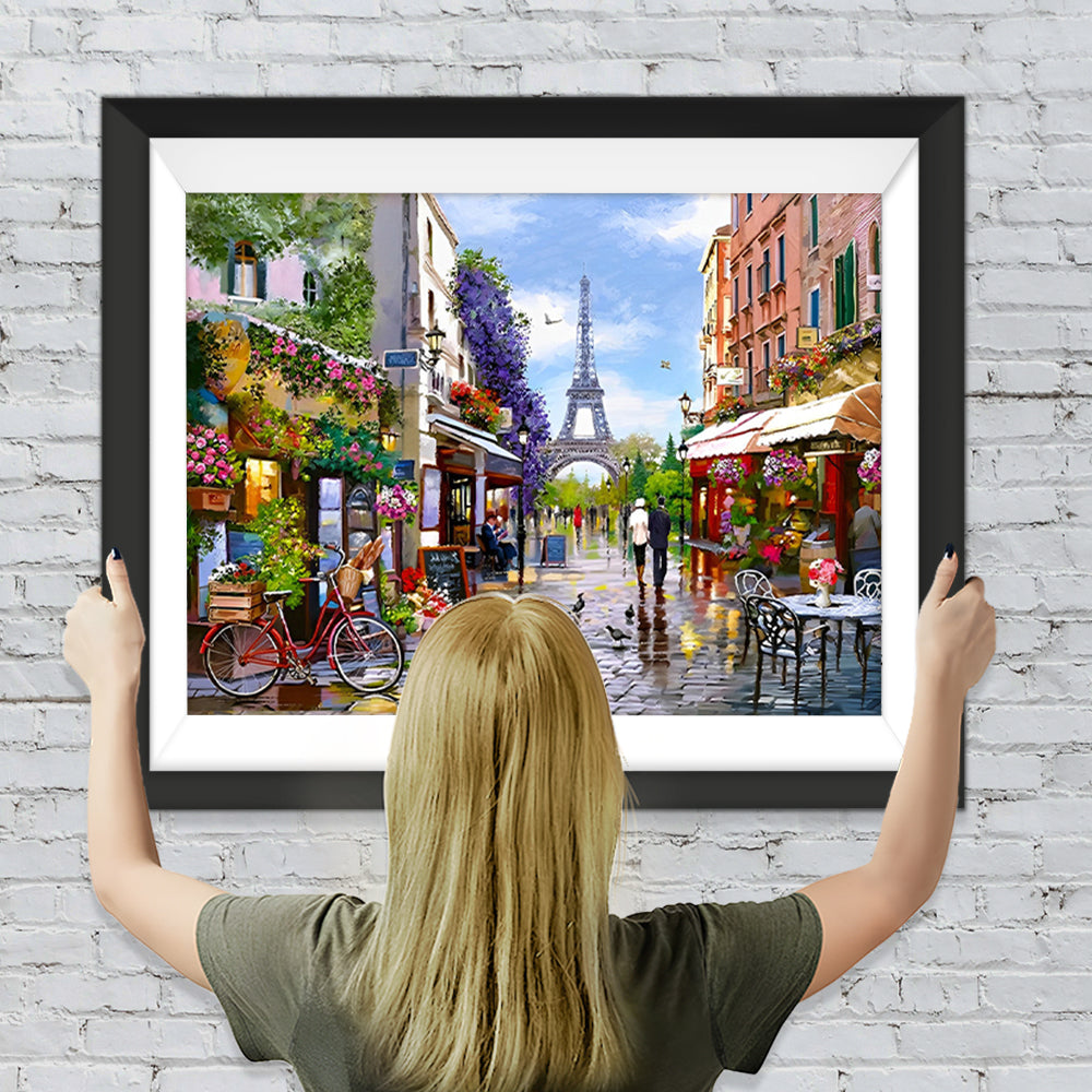 Eiffel auf der Paris Straße Diamond Painting