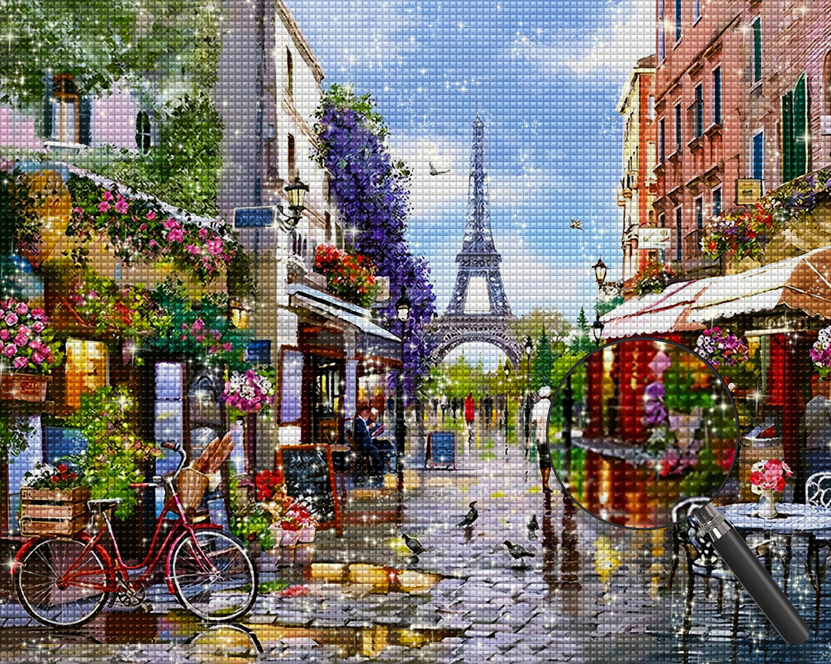 Eiffel auf der Paris Straße Diamond Painting