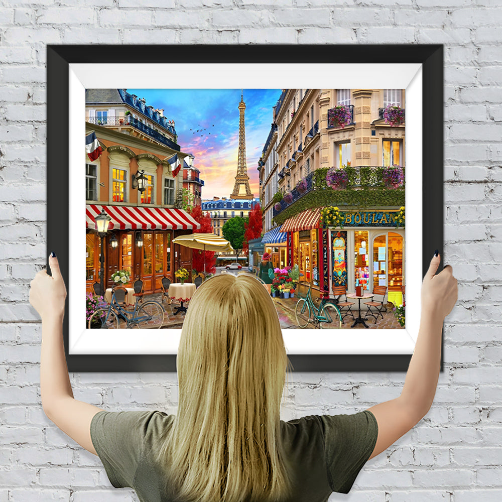 Eiffel und Geschäfte Diamond Painting