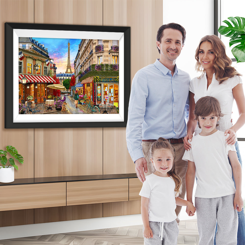 Eiffel und Geschäfte Diamond Painting