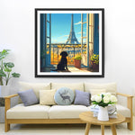 Eiffel und Hund Diamond Painting