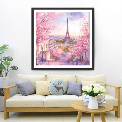 Eiffel und Rosa Rosen Diamond Painting