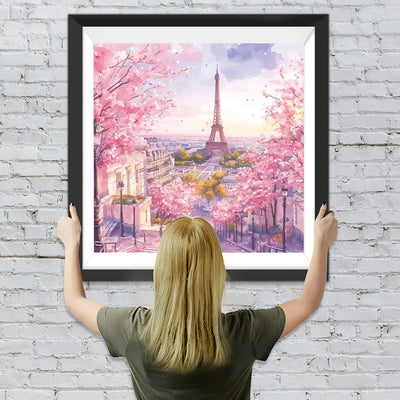 Eiffel und Rosa Rosen Diamond Painting