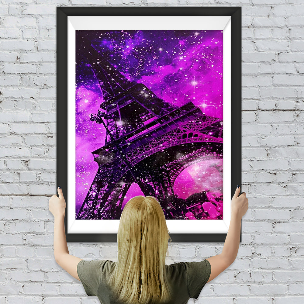 Eiffelturm in der roten Nacht Diamond Painting