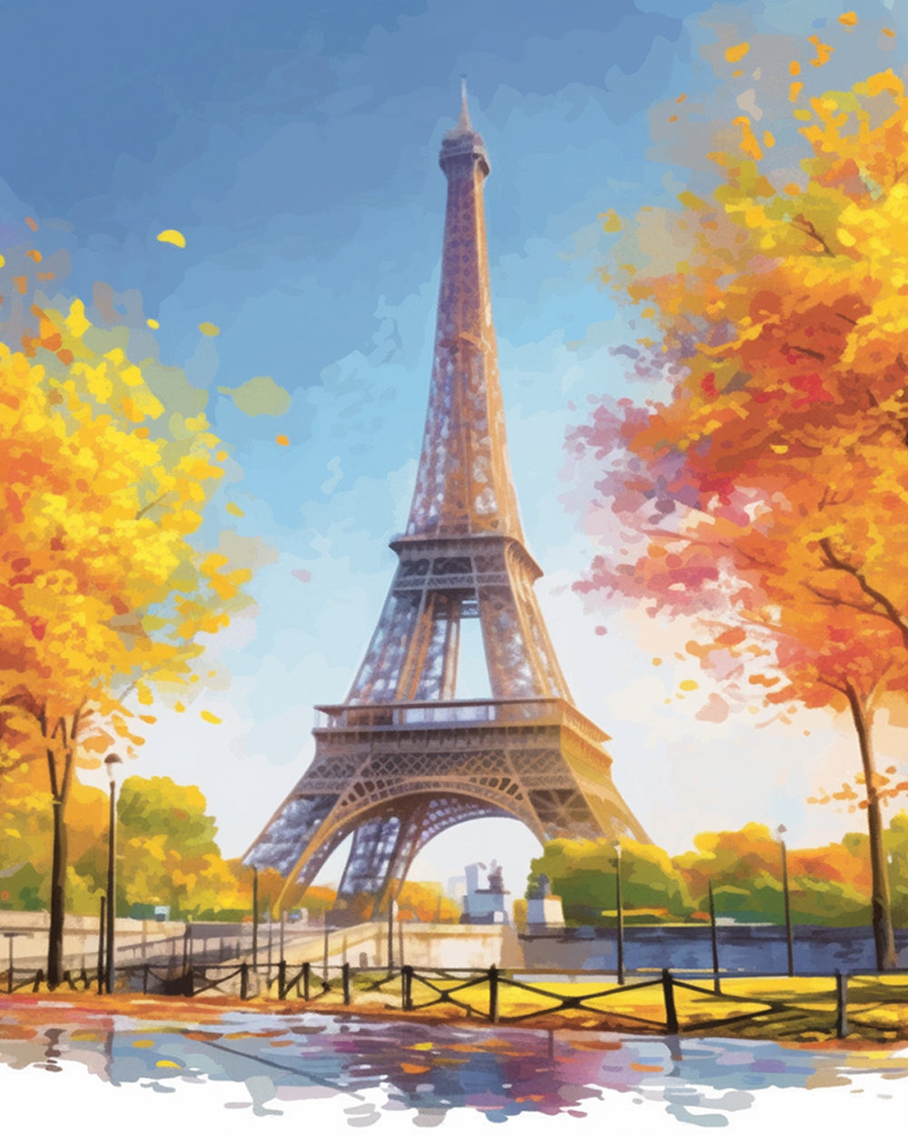Eiffelturm in Paris im Herbst Diamond Painting