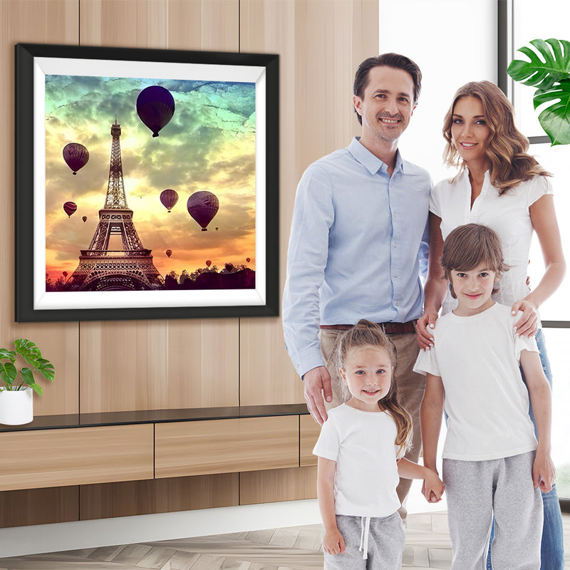 Eiffelturm und Ballons Diamond Painting