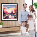 Eiffelturm und rote Bäume Diamond Painting