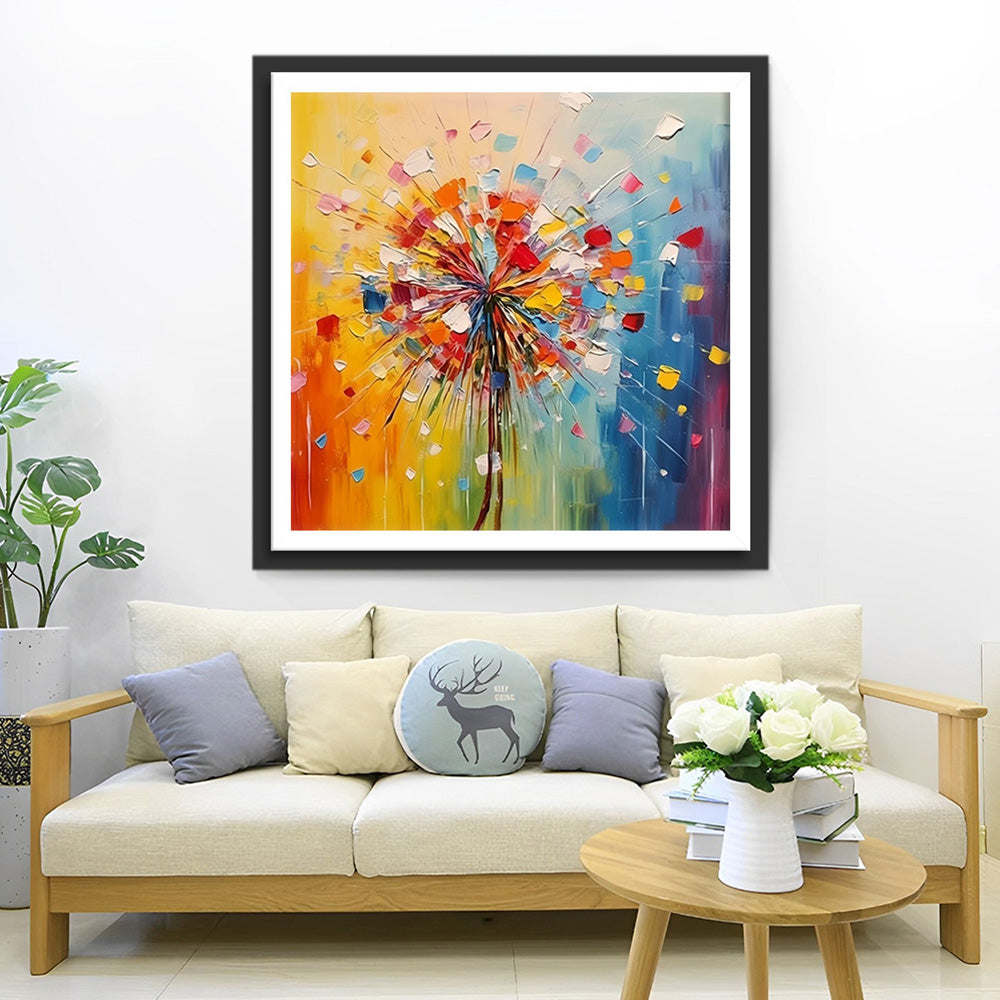 Ein bunter Löwenzahn Diamond Painting