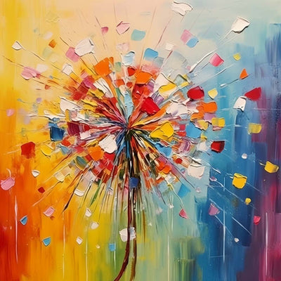 Ein bunter Löwenzahn Diamond Painting