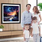 Ein Fluss unter einem ruhigen Sternenhimmel Diamond Painting