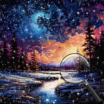 Ein Fluss unter einem ruhigen Sternenhimmel Diamond Painting