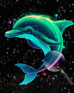 Ein glücklich leuchtender Delphin Diamond Painting