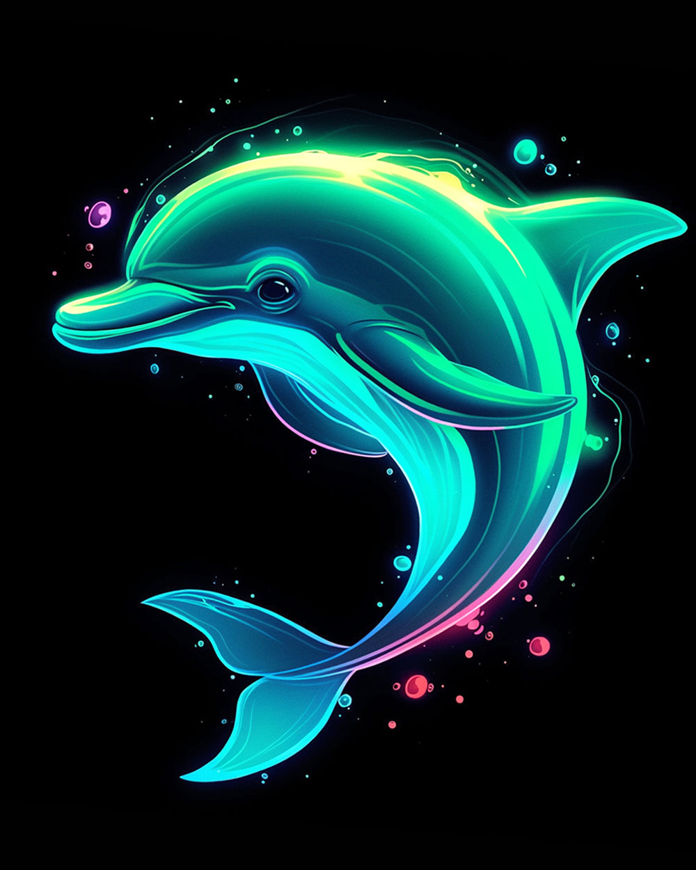 Ein glücklich leuchtender Delphin Diamond Painting