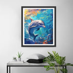Ein glücklicher Delphin im Meer Diamond Painting